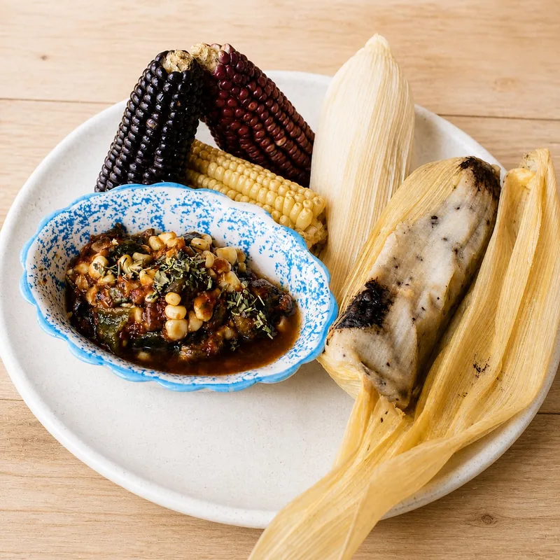 Tamal vegano de champiñón con rajas, Kilotzin